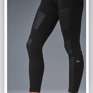 Alo High-Waisted Moto Leggings -Black